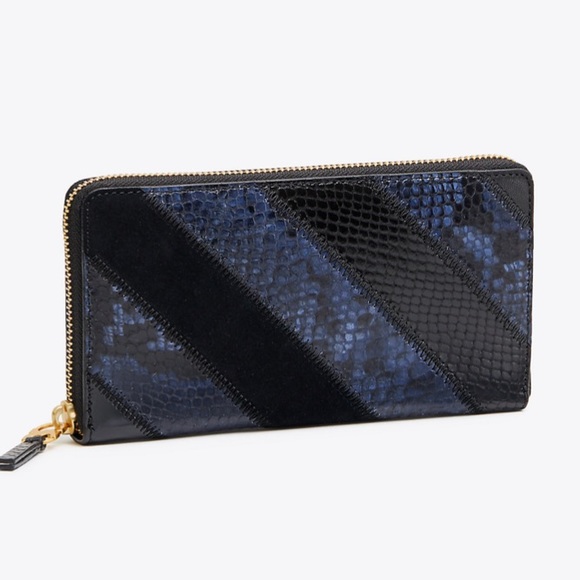 Authentic Tory Burch snake/velvet leather wallet - Picture 7 of 8